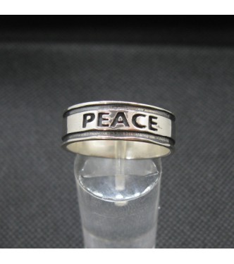 R002008 Genuine Sterling Silver Ring Band Peace 8mm Wide Solid Hallmarked 925 Handmade
